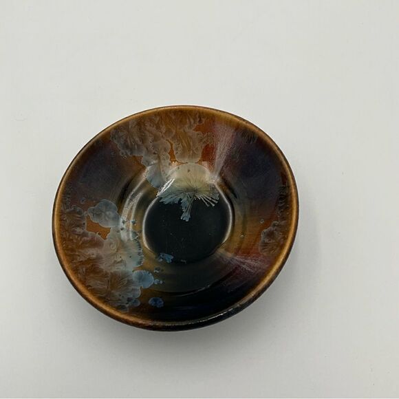 BILL CAMPBELL Art Pottery Crystalline Glaze Trinket Bowl - Picture 5 of 6